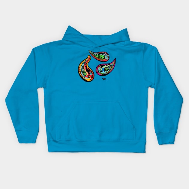 Multi-color Cat Drop Trio Kids Hoodie by blakechamberlain